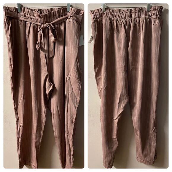 Charlotte Russe+ Pink Striped Cuffed Hem Trousers NWT Size 3X - Picture 15 of 15